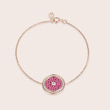 Peace Clasp Bracelet with Rose Inlay & Ancient Chinese Design