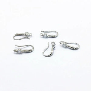 100pcs Copper/Cubic Zirconia Ear hook DIY Earrings Findings