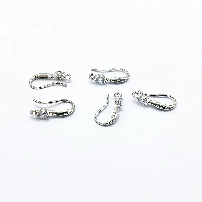 100pcs Copper/Cubic Zirconia Ear hook DIY Earrings Findings