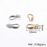 100pcs Copper/Cubic Zirconia Ear hook DIY Earrings Findings