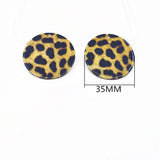 100pcs 35mm Leopard Print Acrylic Round Charms for Earrings Jewelry Making