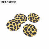 100pcs 35mm Leopard Print Acrylic Round Charms for Earrings Jewelry Making