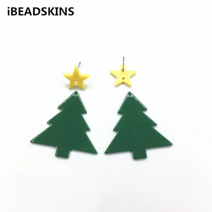 100pcs Acrylic Earring Studs/Christmas Tree Charm, DIY Jewelry Making