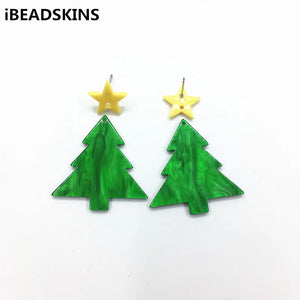 100pcs Acrylic Stud Earring/Christmas Tree Charm,Jewelry Making DIY