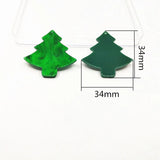 100pcs Acrylic Stud Earring/Christmas Tree Charm for Jewelry Making DIY