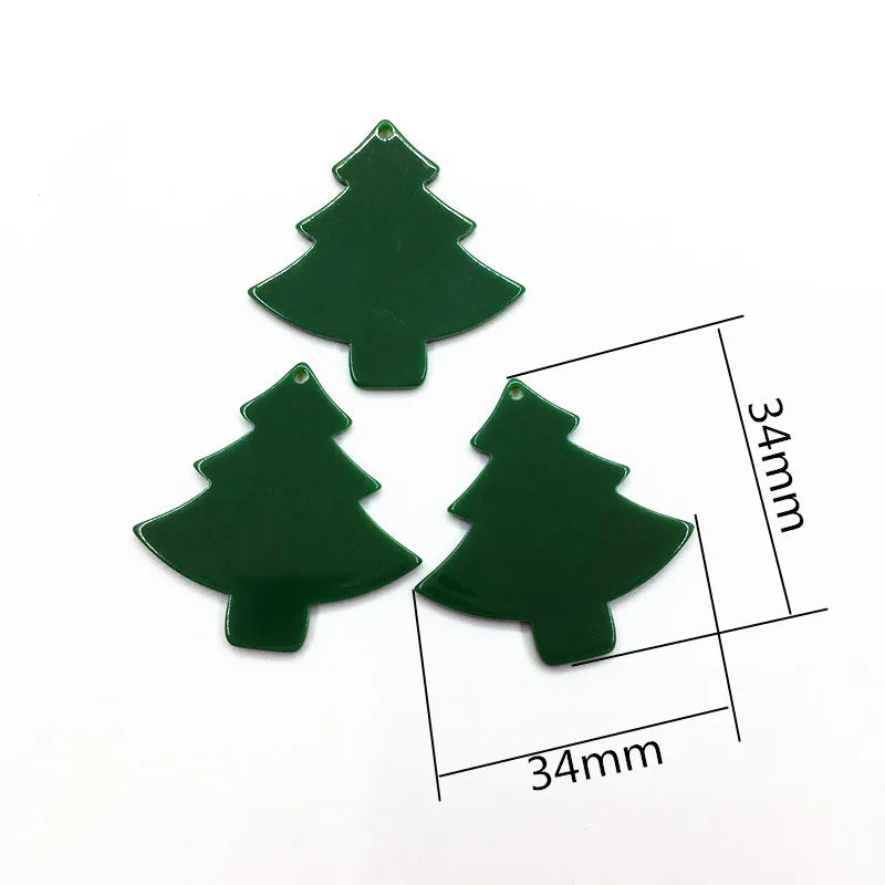 100pcs Acrylic Stud Earring/Christmas Tree Charm DIY
