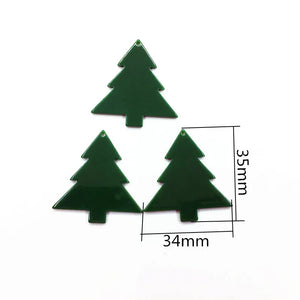 100pcs Acrylic Earring Studs/Christmas Tree Charm, DIY Jewelry Making