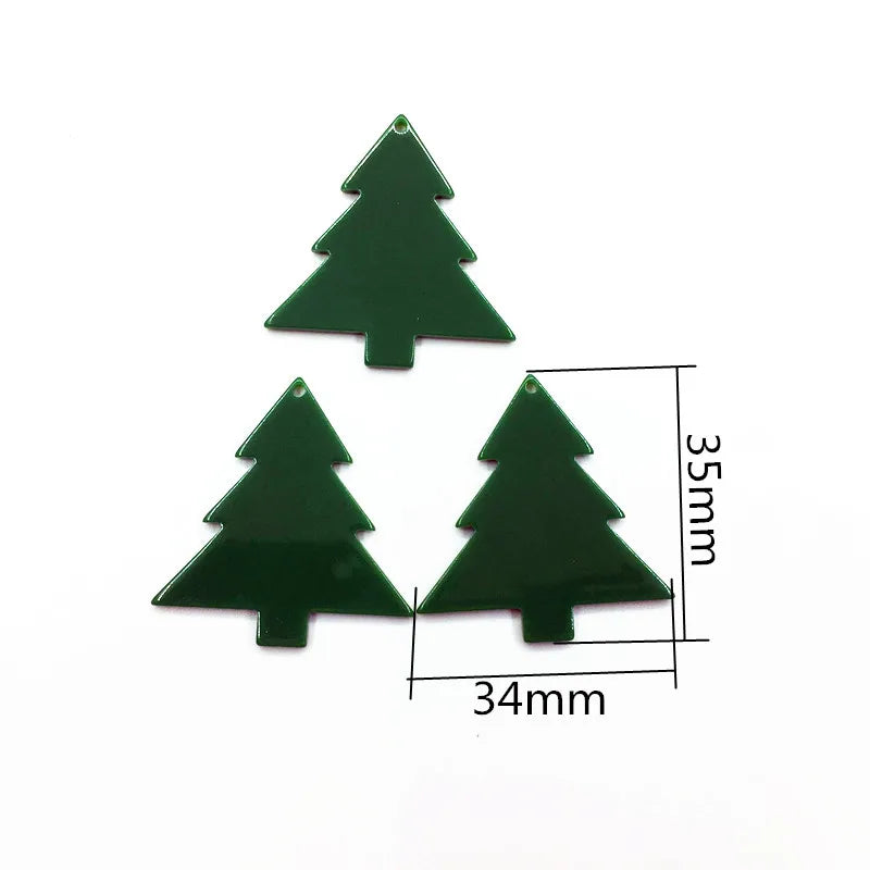 100pcs Acrylic Earring Studs/Christmas Tree Charm, DIY Jewelry Making