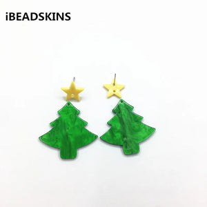 100pcs Acrylic Stud Earring/Christmas Tree Charm for Jewelry Making DIY