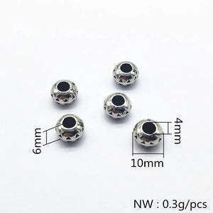 1000pcs CCB Rhodium Wheel Shape Beads for Earrings - 10X6mm