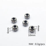 1000pcs CCB Rhodium Wheel Shape Beads for Earrings - 10X6mm