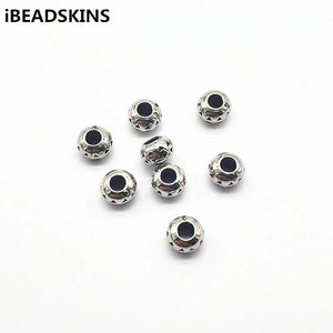 1000pcs CCB Rhodium Wheel Shape Beads for Earrings - 10X6mm
