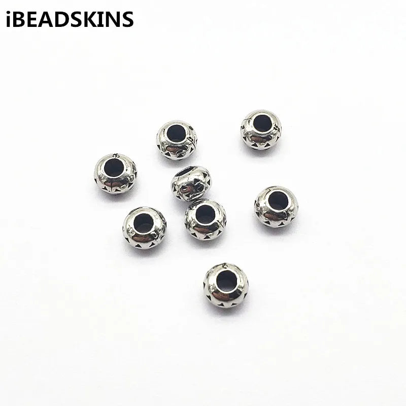 1000pcs CCB Rhodium Wheel Shape Beads for Earrings - 10X6mm