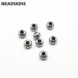1000pcs CCB Rhodium Wheel Shape Beads for Earrings - 10X6mm
