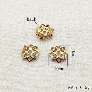 10mm CZ Base Spacers for Jewelry Making - 100pcs