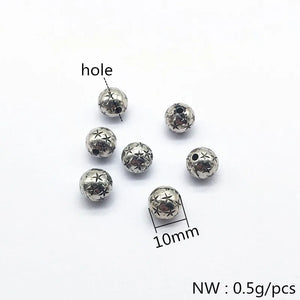 500pcs CCB Rhodium Round Beads for Earrings, DIY Jewelry Findings