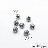 500pcs CCB Rhodium Round Beads for Earrings, DIY Jewelry Findings