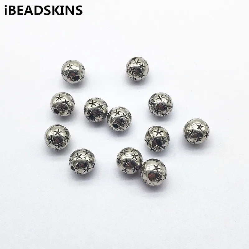 500pcs CCB Rhodium Round Beads for Earrings, DIY Jewelry Findings