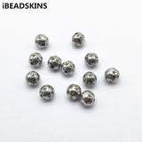 500pcs CCB Rhodium Round Beads for Earrings, DIY Jewelry Findings