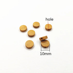 500pcs 10mm Painted Wood Coin Beads for Earrings DIY