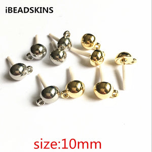 10mm CCB Ear Stud Semicircle Earrings Base for DIY