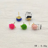 Resin Flower Ear Stud DIY Parts 100pcs 10x13mm