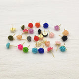 Resin Flower Ear Stud DIY Parts 100pcs 10x13mm