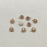 CZ Round Shape Charm for Earrings DIY - 100pcs