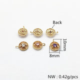 CZ Round Shape Charm for Earrings DIY - 100pcs
