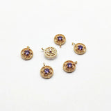 CZ Round Shape Charm for Earrings DIY - 100pcs