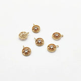 CZ Round Shape Charm for Earrings DIY - 100pcs