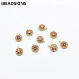 CZ Round Shape Charm for Earrings DIY - 100pcs
