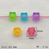 10x9mm Clear Acrylic Cube Faceted Beads for Jewelry Making