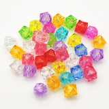 10x9mm Clear Acrylic Cube Faceted Beads for Jewelry Making