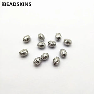 500pcs Rhodium CCB Egg Shape Beads for Earrings DIY