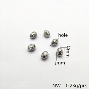 500pcs Rhodium CCB Egg Shape Beads for Earrings DIY