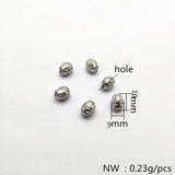 500pcs Rhodium CCB Egg Shape Beads for Earrings DIY