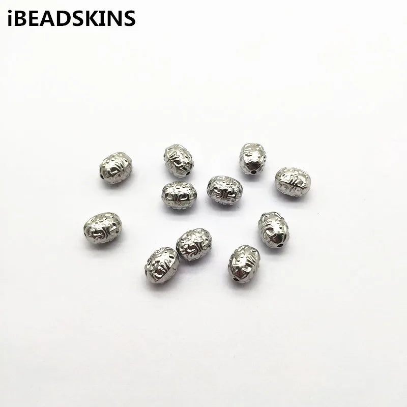 500pcs Rhodium CCB Egg Shape Beads for Earrings DIY