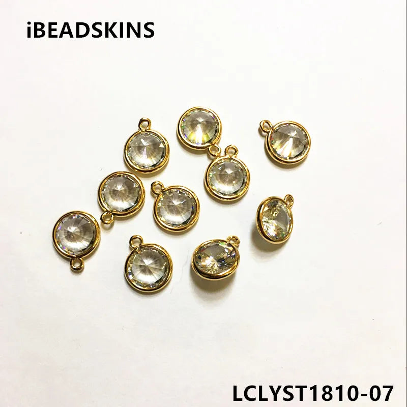 Copper Zircon Round Connector 11mm 50pcs