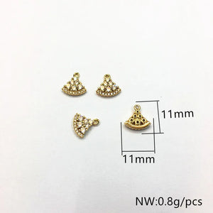 Copper/CZ Charm for Earrings - 50pcs, DIY Jewelry Findings