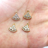 Copper/CZ Charm for Earrings - 50pcs, DIY Jewelry Findings