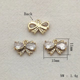 50pcs Cubic Zirconia Bows Charm For DIY Earrings