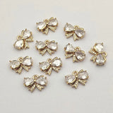 50pcs Cubic Zirconia Bows Charm For DIY Earrings