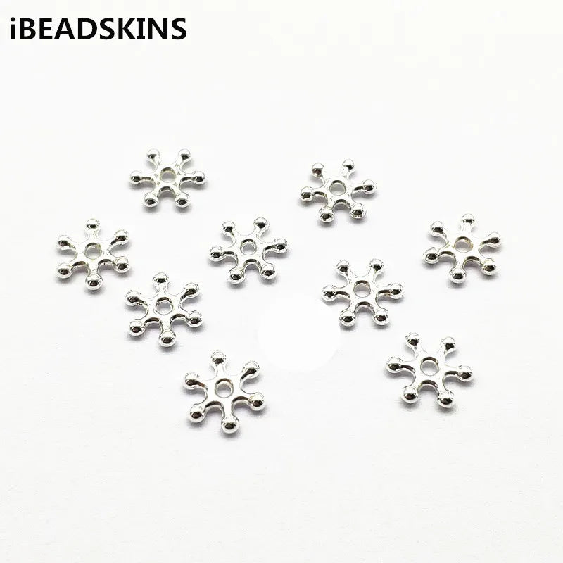 2000pcs Silver CCB Snowflake Spacer Beads for Earrings DIY