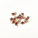 Copper Glass Rhombus Charm 100pcs Earring Accessories