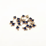 Copper Glass Rhombus Charm 100pcs Earring Accessories