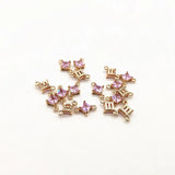 Copper Glass Rhombus Charm 100pcs Earring Accessories