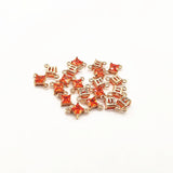 Copper Glass Rhombus Charm 100pcs Earring Accessories