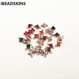 Copper Glass Rhombus Charm 100pcs Earring Accessories