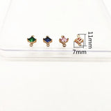 Copper Glass Rhombus Charm 100pcs Earring Accessories